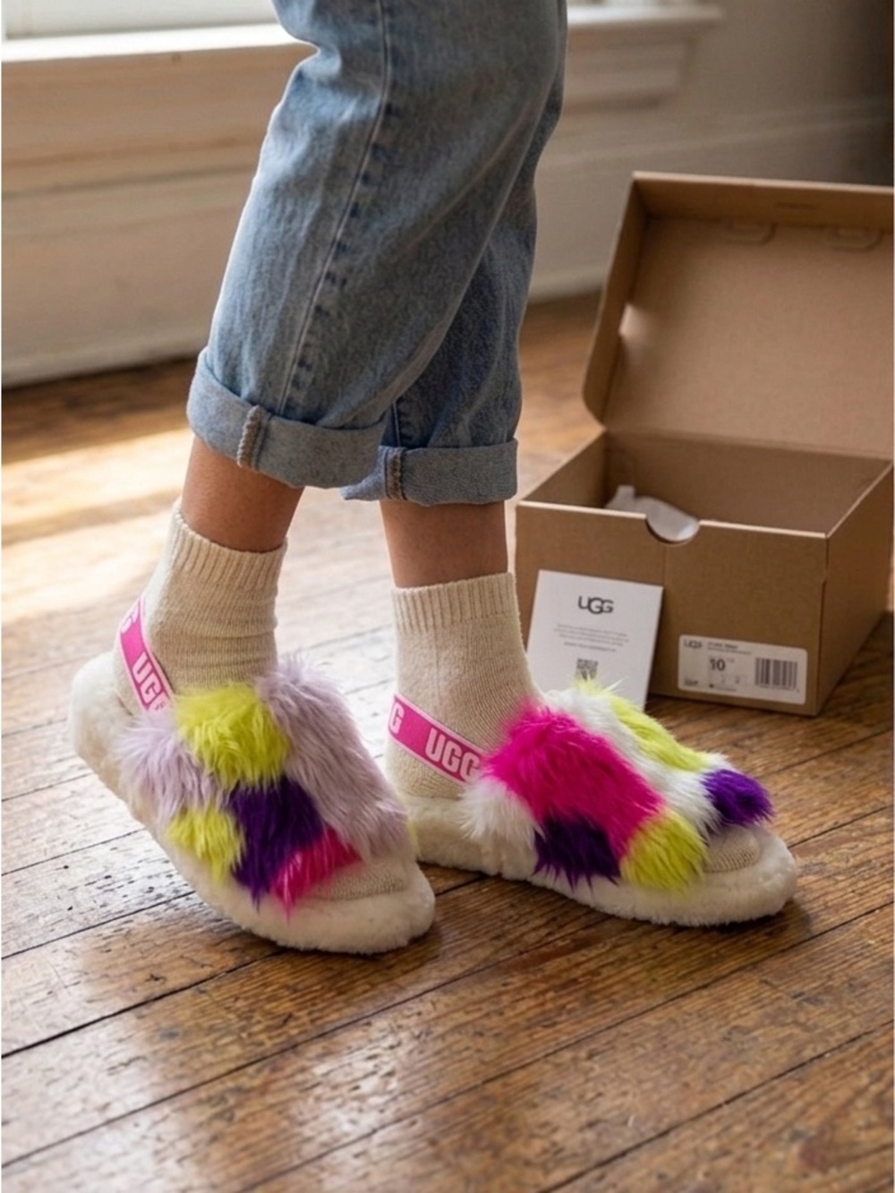 Ugg Fluff Yeah Party Spots Women’s Size 10